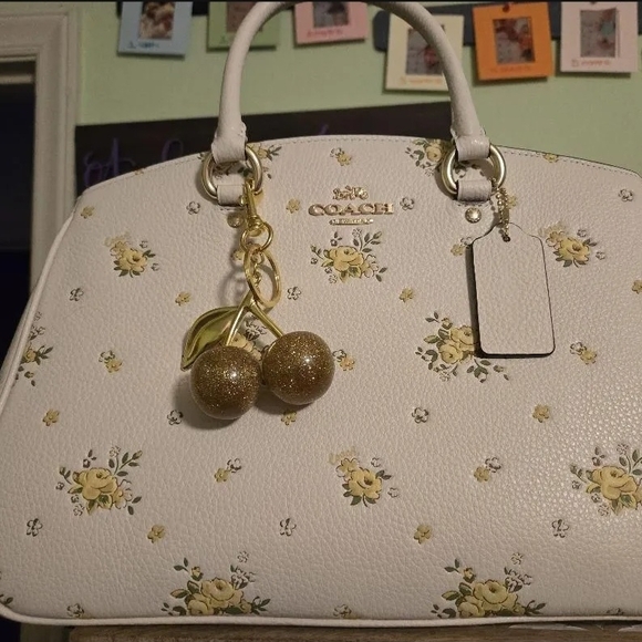 Coach Handbags - Coach White and Yellow Floral Satchel